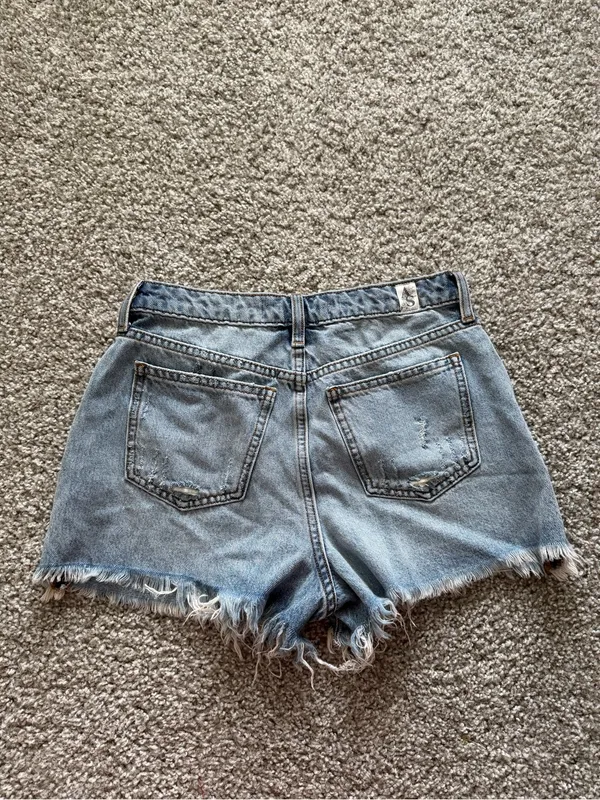 Altar'd State Light Blue Distressed Denim Cutoff Shorts - Image 3