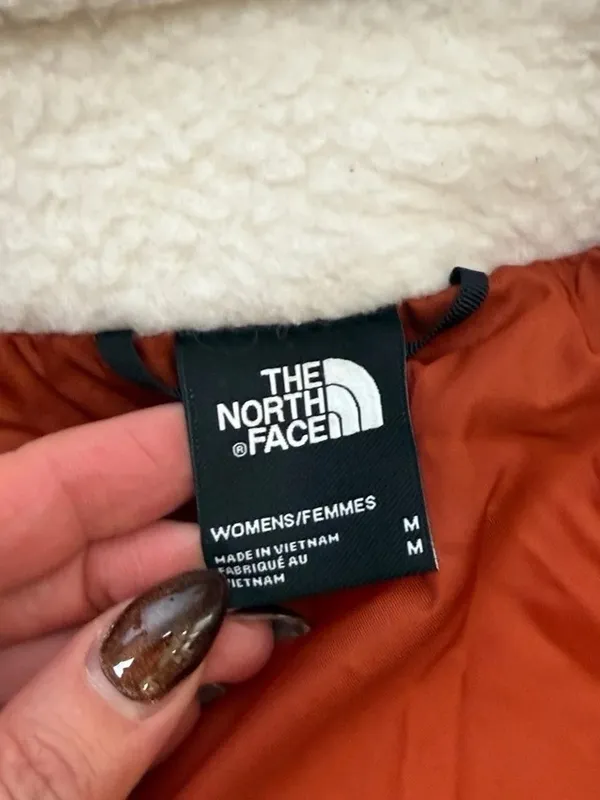 The North Face North Peak Puffer Sherpa Insulated Fleece Rust Jacket Size Medium - Image 9