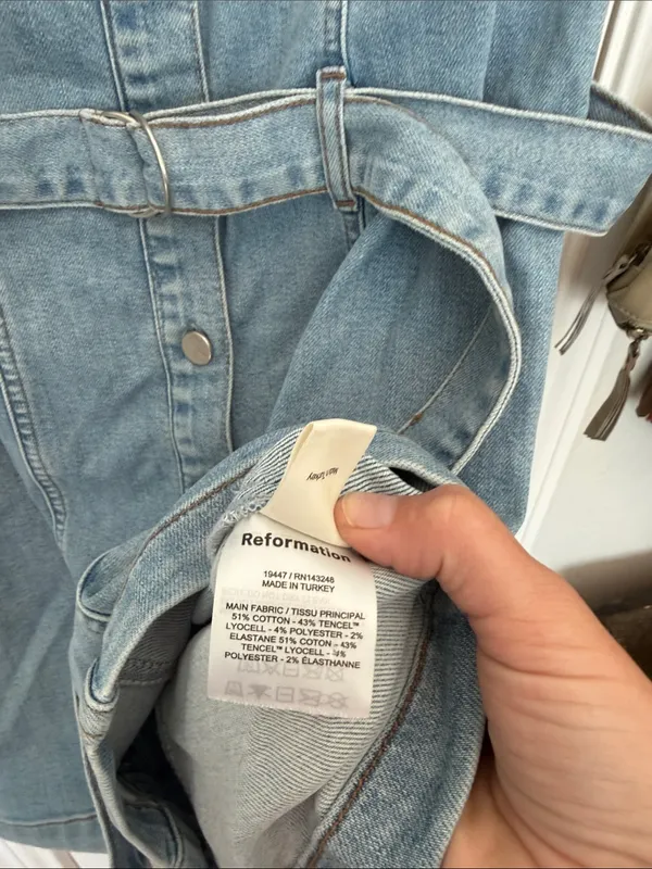 Reformation Harlowe denim button down mini dress - Image 8