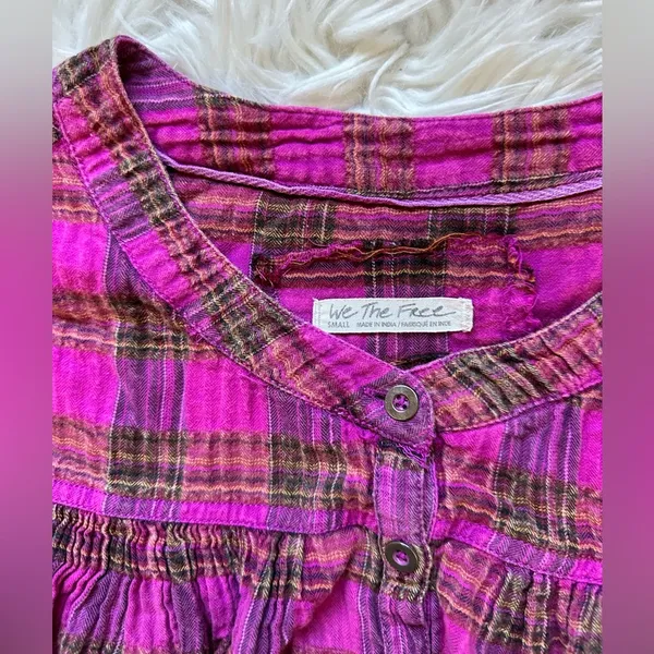 We The Free buttoned plaid blouse - Image 6
