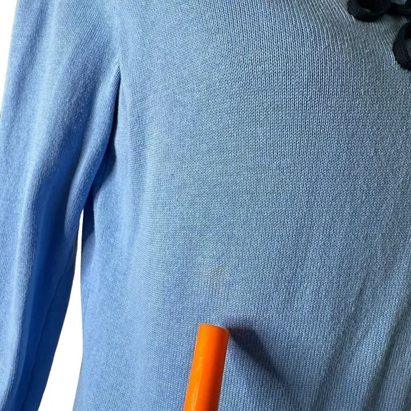 Vineyard Vines Blue Embroidered Scroll Neck Sweater Cotton Pullover Preppy M - Image 5