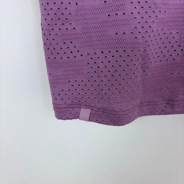 Lululemon Train to Be Short Sleeve Camo Dot Wisteria Purple Workout Top Size 10 - Image 7