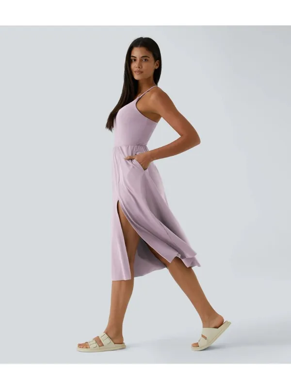 Halara Everyday Midi Chill Dress-La Land Pockets Purple M - Image 3
