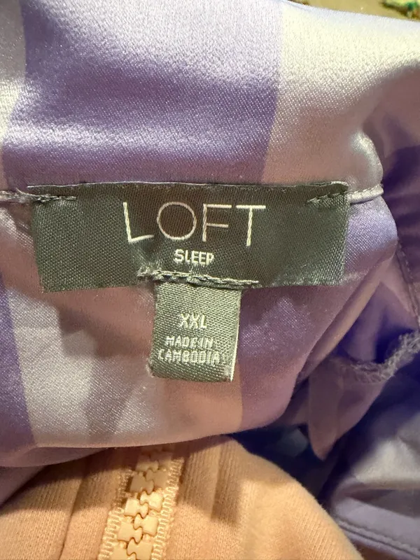 LOFT Lavender & White Striped Two-Piece Pajama Set - Image 6