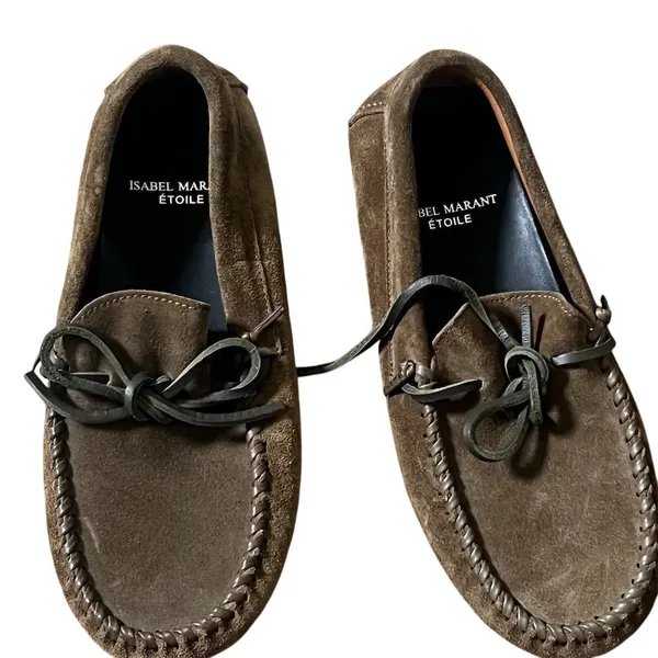 Isabel Marant Étoile Women's Suede Loafers Brown Size 5.5 Bow Detail - Image 4