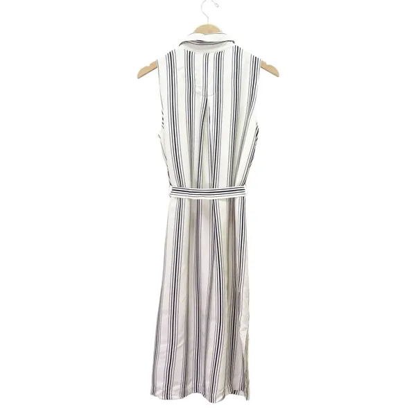 Maeve Anthropologie Esther Striped Sleeveless Shirt Dress Cream & Black Size 4 - Image 3