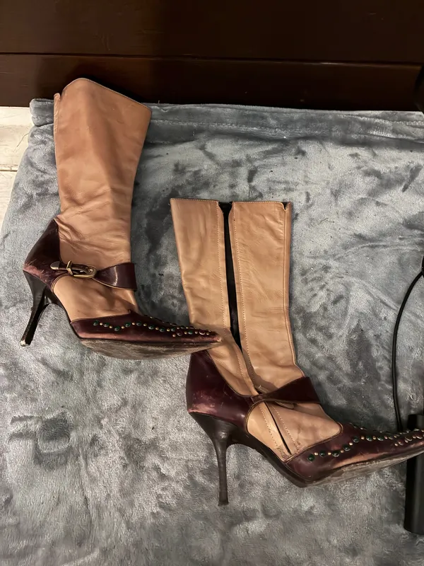 Vicini Vintage Bohemian Tall Leather Boots - Image 4