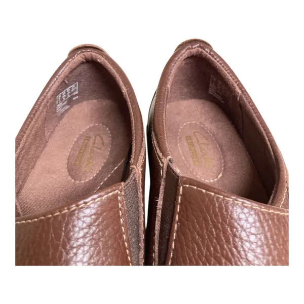 Clarks Ashland Lane Q Redwood Brown Leather Slip-On Comfort Loafers Size 9.5M - Image 11