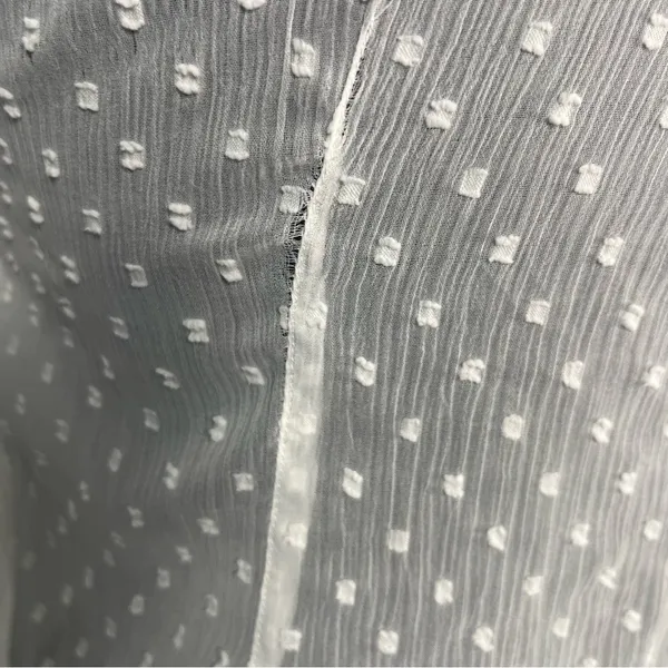 New Abercrombie & fitch while polka dot tie-front ruffle mesh long sleeve small - Image 5