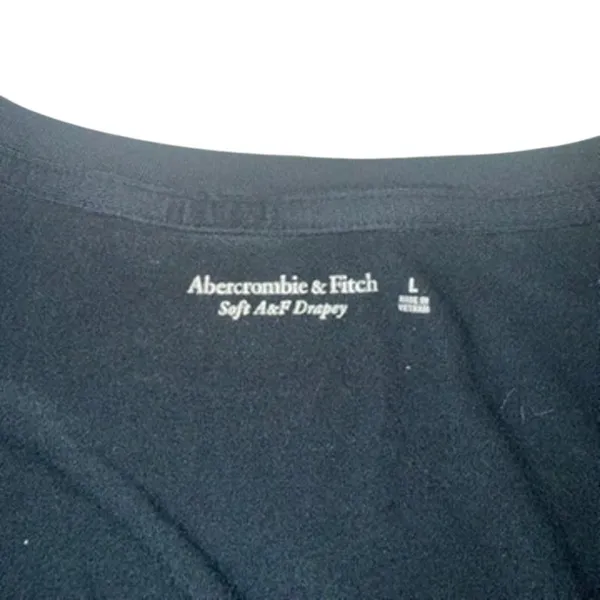 Abercrombie & Fitch V-Neck Soft A&F Drapey in Black, Size L - Image 2