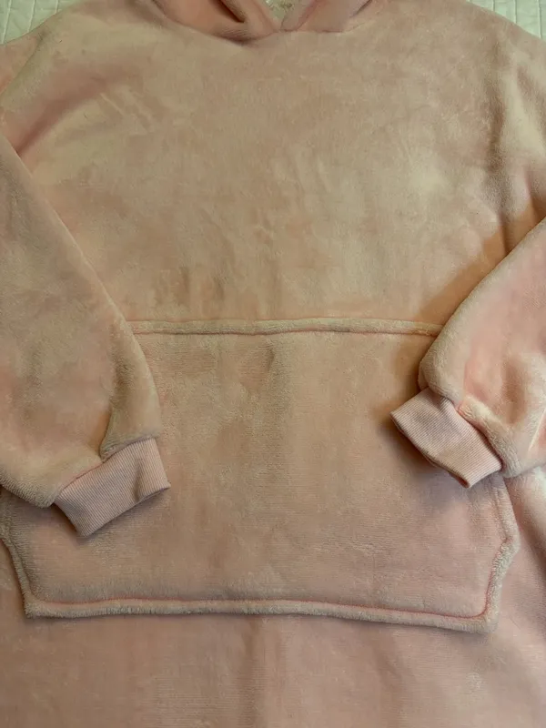 Snuggie pink fuzzy blanket hooded dress gown NWOT - Image 6