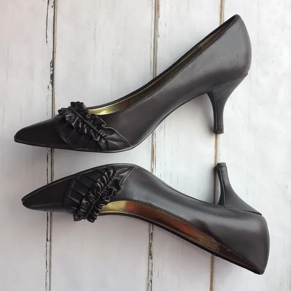 Rampage Brown Faux Leather Pointed Toe Heels Shoe Size 9.5 - Image 7