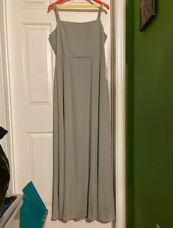 Show Me Your Mumu Lauren Tie Maxi Dress in Deep Sage Chiffon $148 NWT XXL - Image 5
