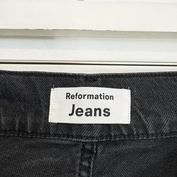 Reformation Charlie Jeans Size 24 Dark Faded Black Seamed Button Fly Alternative - Image 6