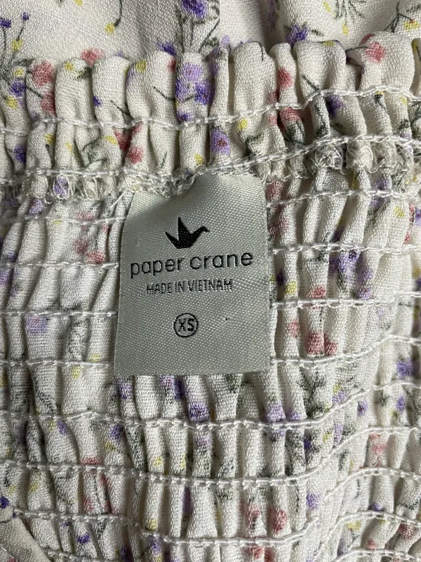 Paper Crane Smocked Floral Blouse- X-Small - Image 5