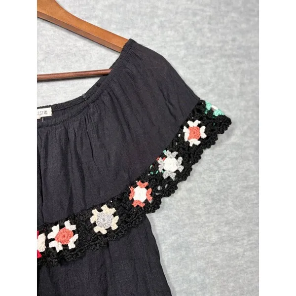 Beach By Exist Dress‎ CoverUp Sz S Off-Shoulder Crochet Granny Square - Image 3