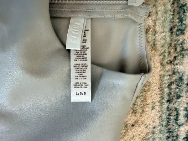 Skims faux leather gray matte sleeveless crop top L - Image 8