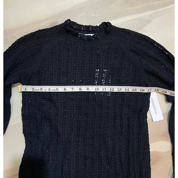 Anthropologie NWT Medium Rumored Black Beyond the Sea Fishnet Knit Mini Dress - Image 11