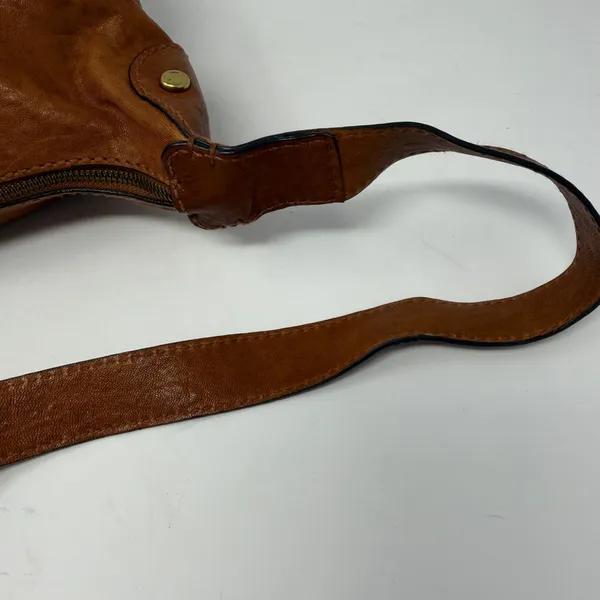 Fossil Long Live Vintage Crossbody Bag Cognac Leather Utility Women Small - Image 15