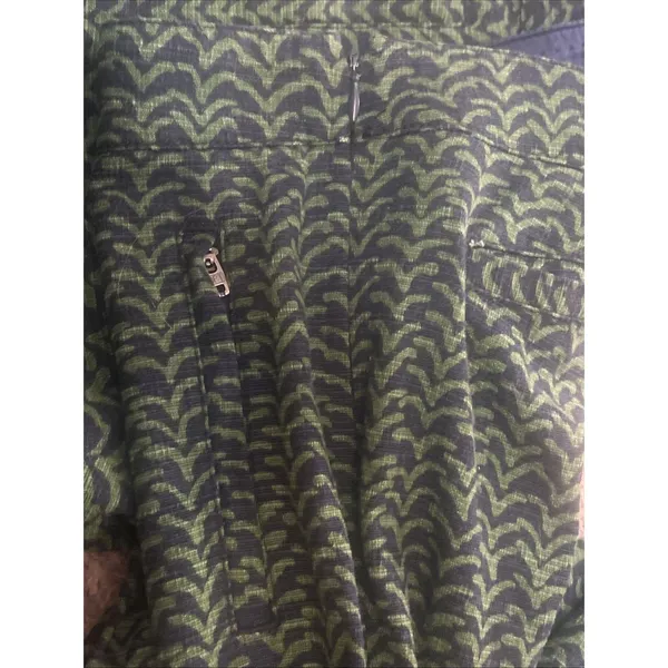 Anthropologie Cartonnier Ankle Pants Size 0 Navy Green Geometric Boho Chic Sleek - Image 9
