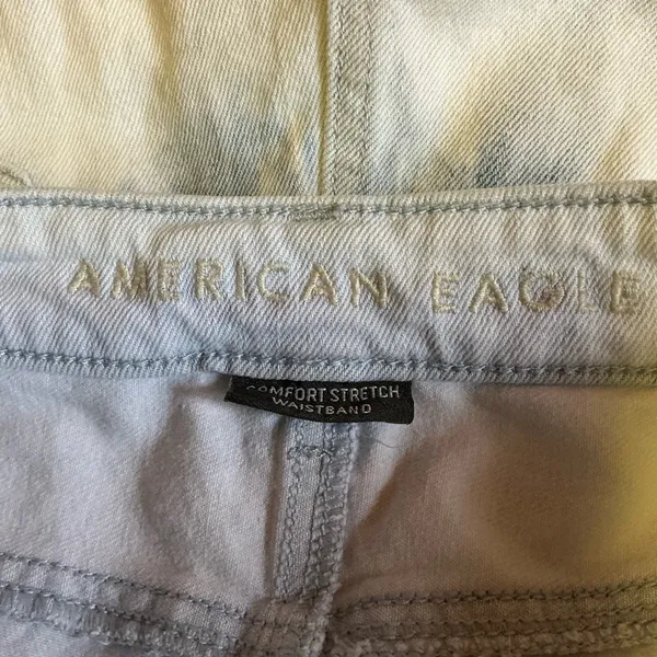 American Eagle Mom Shorts High Rise Bleached Distressed Cut Off Denim Shorts - Image 3