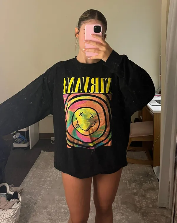 Boohoo Nirvana Oversized Crewneck - Image 2