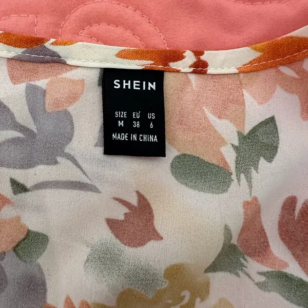 SHEIN Orange Floral Ruffle Mini Dress - Image 5