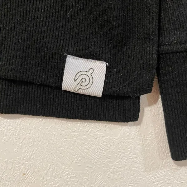 Peloton Black Funnel Neck Sweatshirt Pullover Logo Hoodie Size L - Image 6