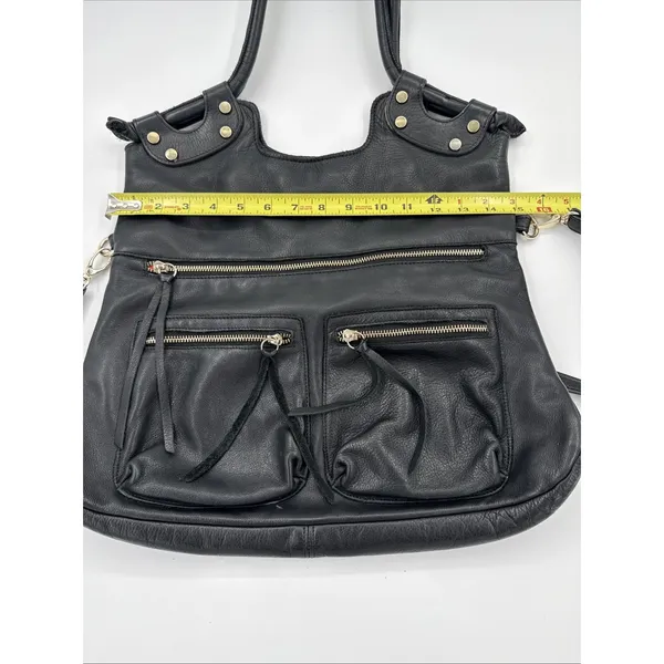 GG Boss Black Leather Large Hobo Bag Vintage Y2K - Image 3