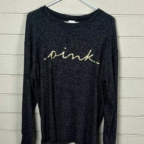 PINK Victoria’s Secret Black Logo Sleep Top size L - Image 7