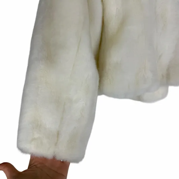 Ann Taylor LOFT Faux Fur Short Jacket White Size 4P - Image 12