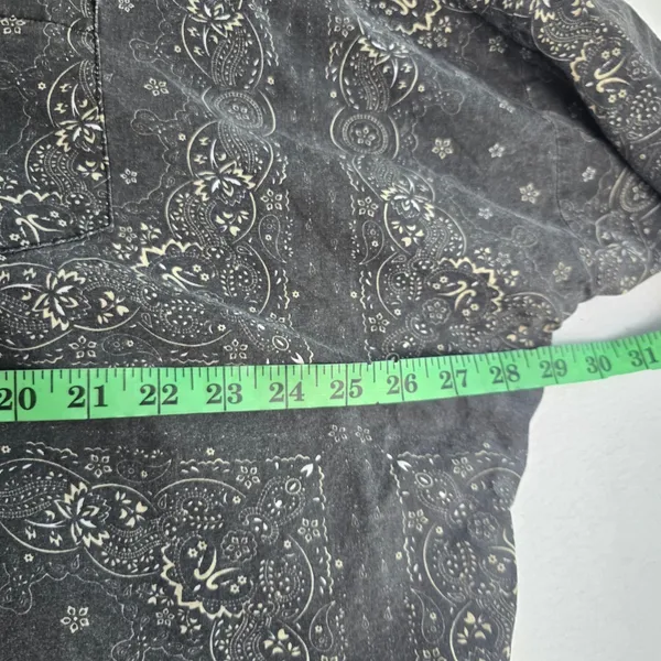 POL Clothing Paisley Bandana‎ Button Down Shirt Charcoal Grey Oversized FWT57 S - Image 8