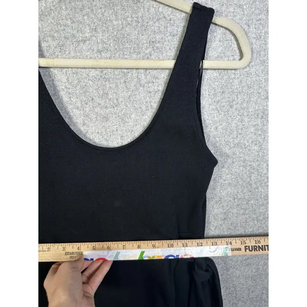 Zara Knit‎ Tank Dress Large Black Bodycon Tie Side Sexy Comfort Scoop Neck - Image 10