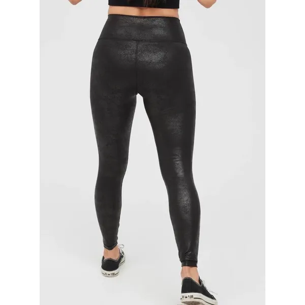 NWT Offline by Aerie High Waisted Crossover Black Crackle Leggings, M - Image 2