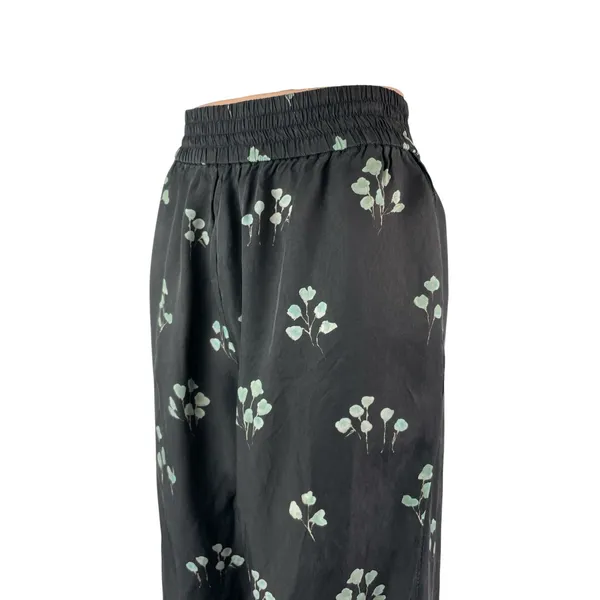 Aritzia Wilfred Womens Black Floral High Waist Wide leg Trousers Pants Size S/M - Image 2