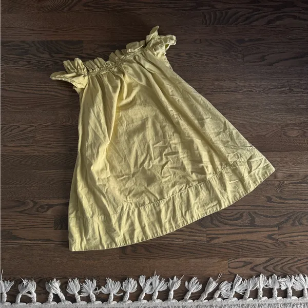 Free people Sophie ruffle sleeve slip mini dress off shoulder chartreuse pockets - Image 5