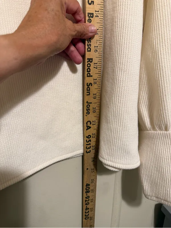 Madewell Melwood Square-Neck Ivory Pullover Sweater Size L - Image 8