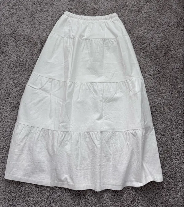 White Tiered Maxi Skirt - Image 6