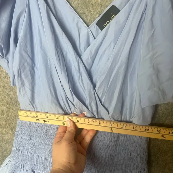 DO+BE Women Size Medium Blue puffy short sleeve smock mini dress‎ - Image 3