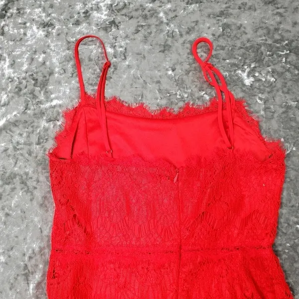 Lulu's Manning Red Lace Tiered‎ Midi Dress - Image 9