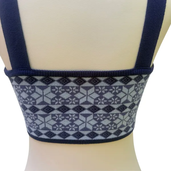 Intimately Free People Crop Top M Blue Geometric Knit snowflake Nordic Boho - Image 4