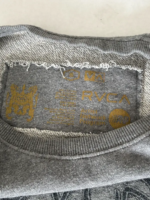⭐ Best option for Curtsy search: RVCA Gray Logo Crewneck Sweatshirt Size Small - Image 4