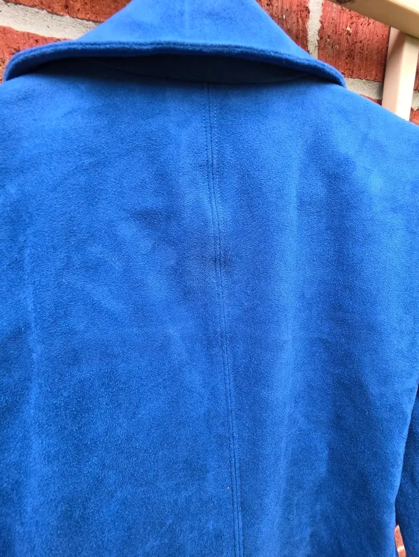 Chicos Faux Suede Jacket Artisan Sapphire Blue Moto Snap Front Chicos 0 4/6 - Image 8