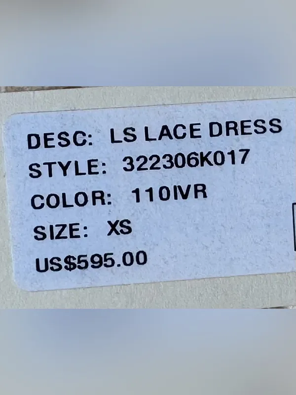 Rebecca Taylor Long Lace Maxi Dress Size XS Knitted Empire Ivory Cream NWT - Image 7