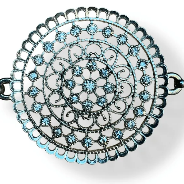 Silver Rhinestone Chain Belt Medallion Boho Western Festival Adjustable Y2K - Image 7
