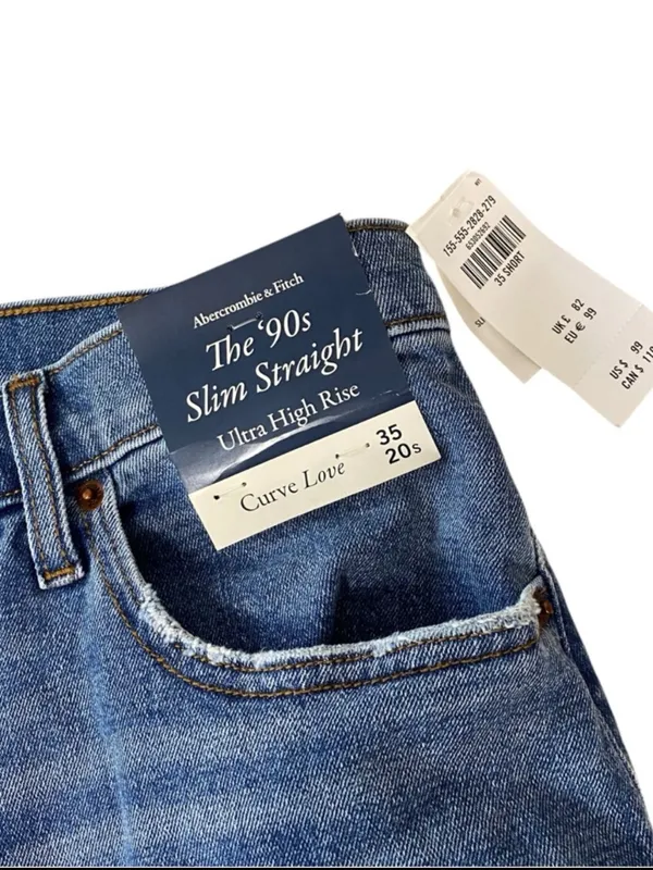 NWT ABERCROMBIE & FITCH The 90s Slim Straight Jeans - Image 5