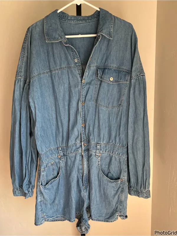 Free People We The Free Zodiac Denim One Piece Romper - Image 3
