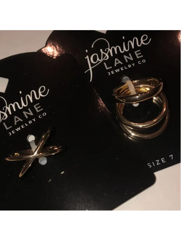 Jasmine Lane Size 7 Gold Tone Ring Set - Image 6