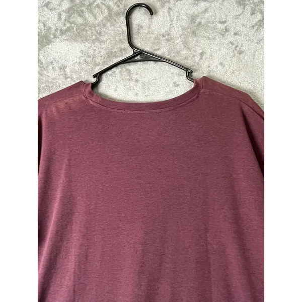 Garnet Hill Boxy Ruffle Detail Tee Small Garnet 3/4 Sleeve Tunic Organic Cotton - Image 4