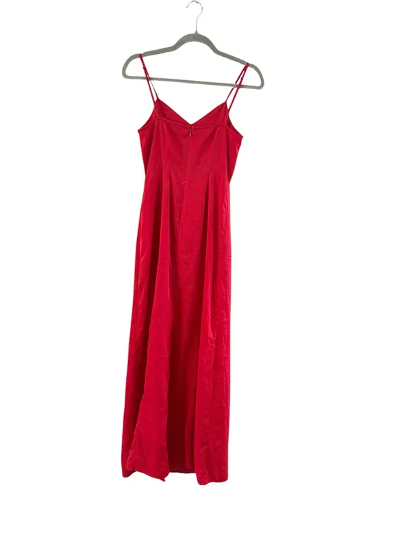 Lulu's Red Spaghetti-Strap Maxi Gown with High Side Slit - Image 2